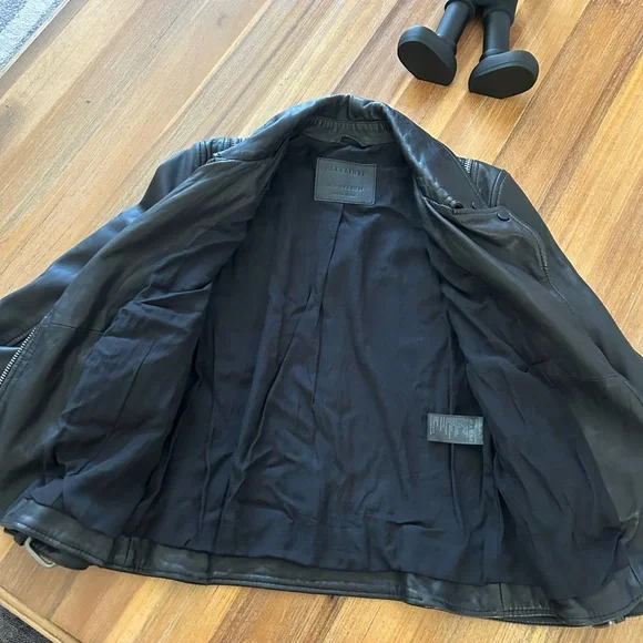 ALLSAINTS Black 100% Leather Biker jacket - Picture 3 of 8